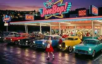 JiveBop! Records Retro 1950s Diner